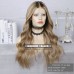 4 wig type Opational  3T Ombre Highlights dark ash brown roots pecan brown with sand blonde hair colors style human hair wig 